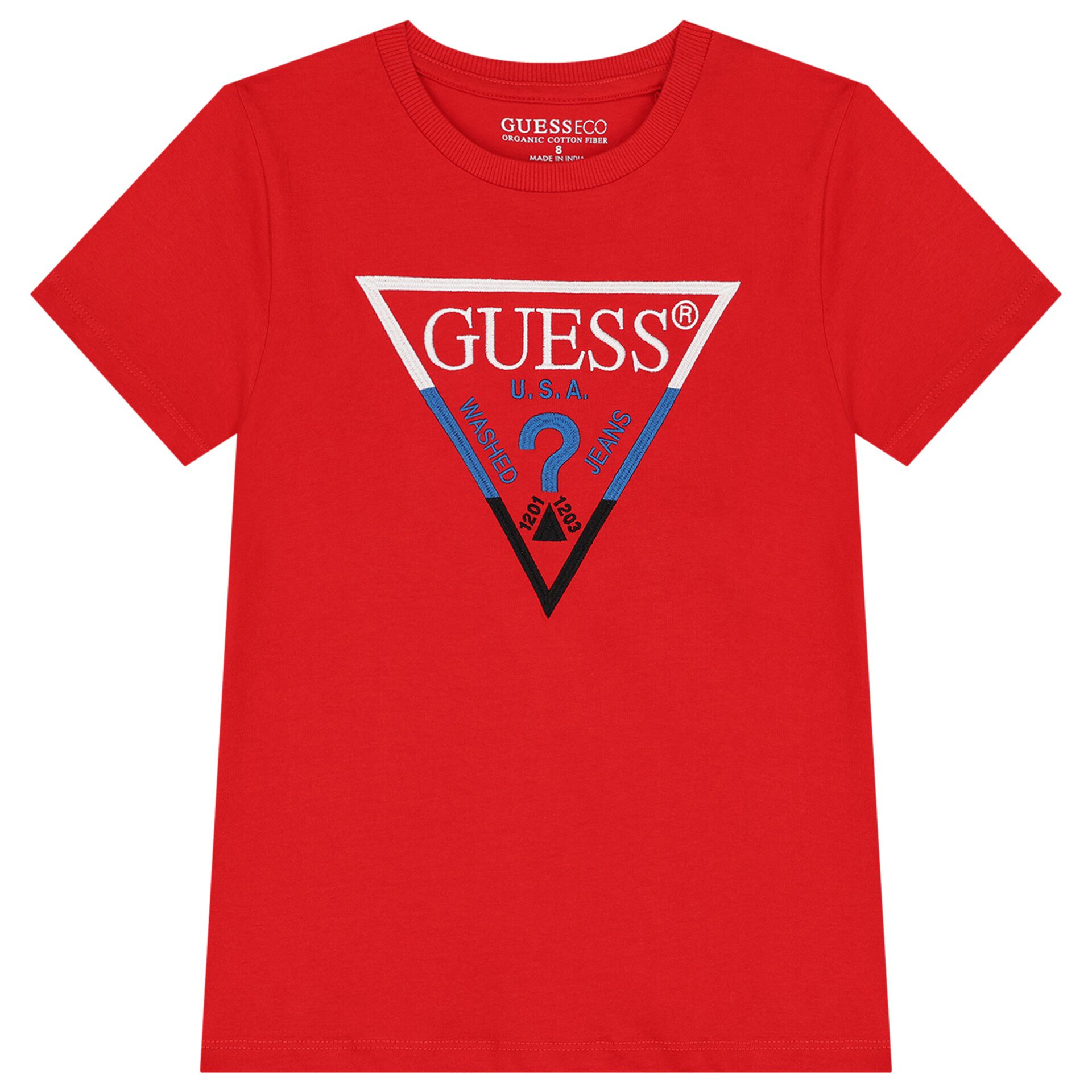 Guess Boys Red Logo T Shirt Junior Couture
