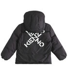 Boys Grey Logo Puffer Jacket, 1, hi-res