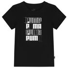 Boys Black Logo T-Shirt, 1, hi-res