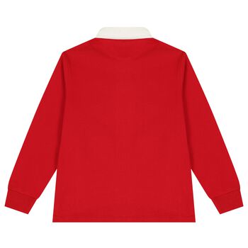Boys Red Triple Pony Logo Polo Shirt