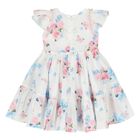 Younger Girls White Florals & Bows Dress, 2, hi-res