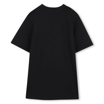 Girls Black Daisy Pocket Dress