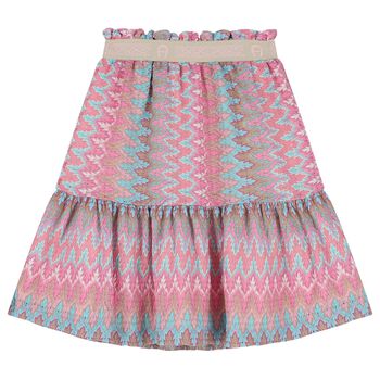 Girls Pink & Aqua Crochet Skirt