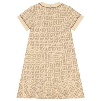 Girls Beige Logo Dress