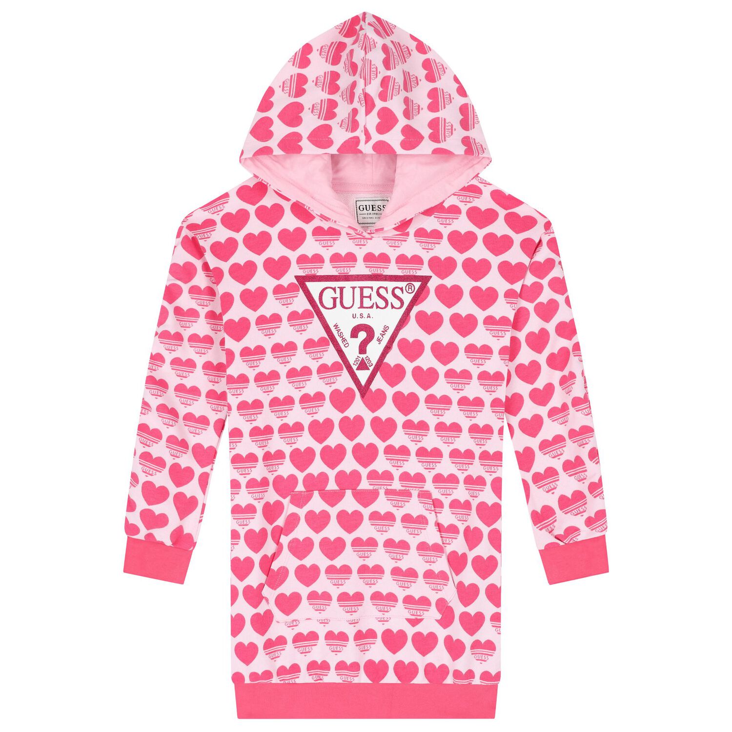 Girls Pink Logo Dress, 1, hi-res image number null