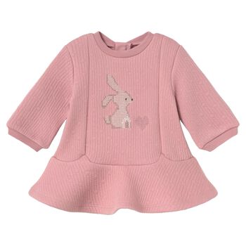 Baby Girls Pink Bunny Quilted Dress