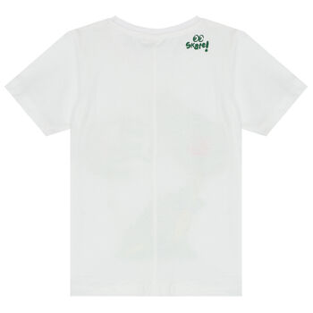 Boys White Dinosaur T-Shirt