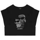 Girls Black Logo T-Shirt, 1, hi-res