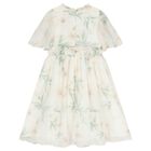 Girls Ivory Chiffon Floral Dress, 1, hi-res