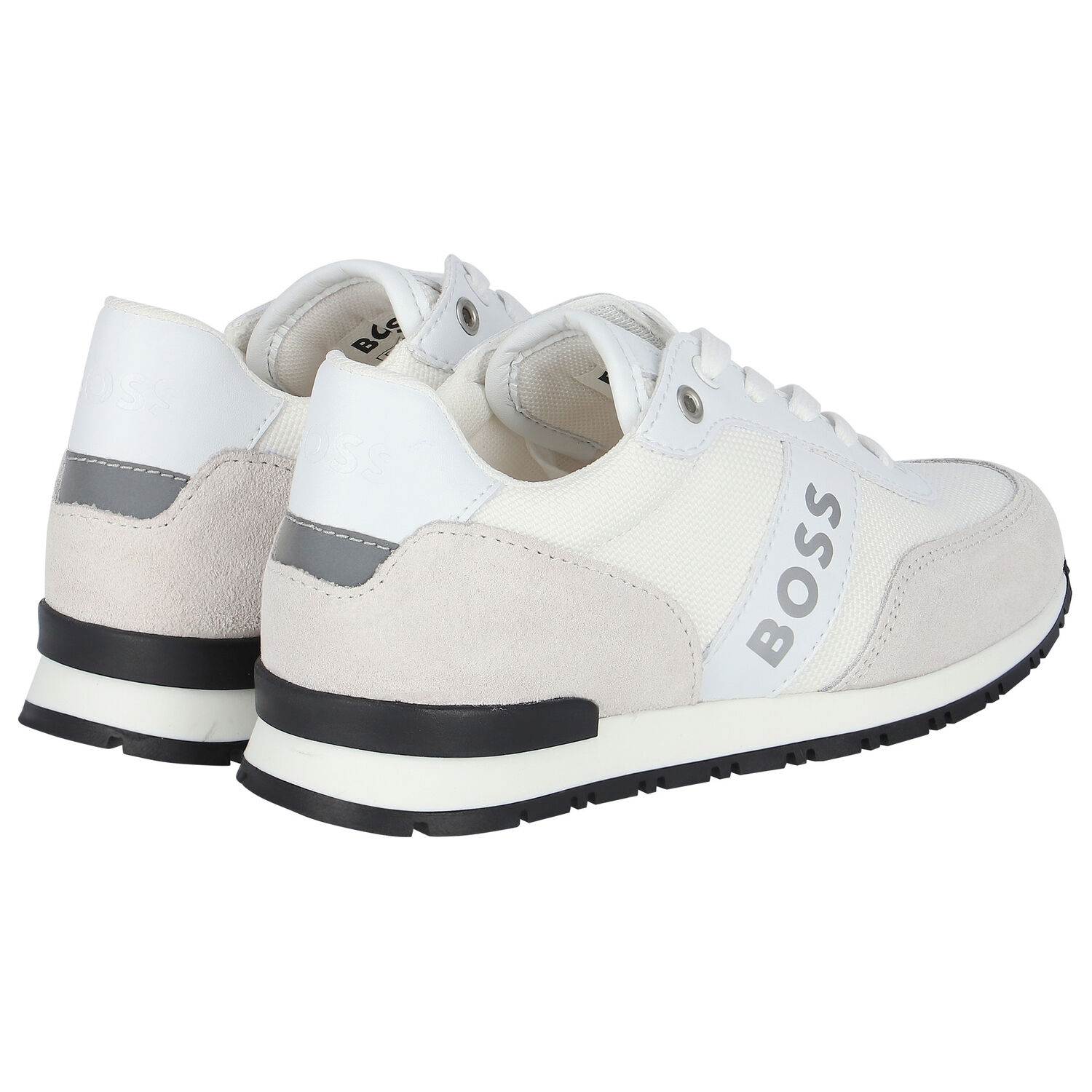 Boys White Logo Trainers, 1, hi-res image number null