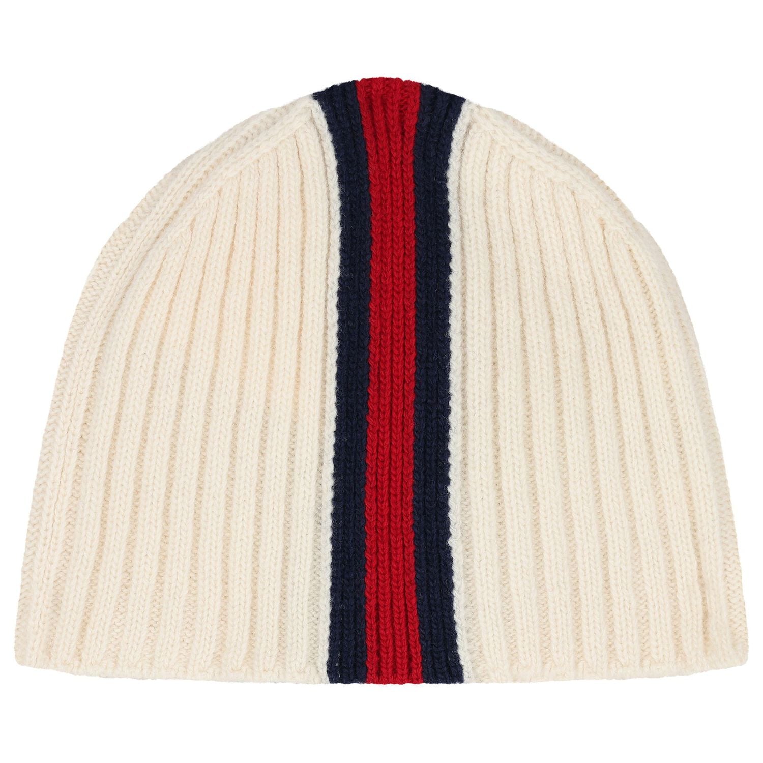 Ivory Web Striped Knitted Baby Hat, 2, hi-res