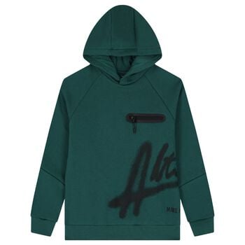 Boys Green Hooded Top
