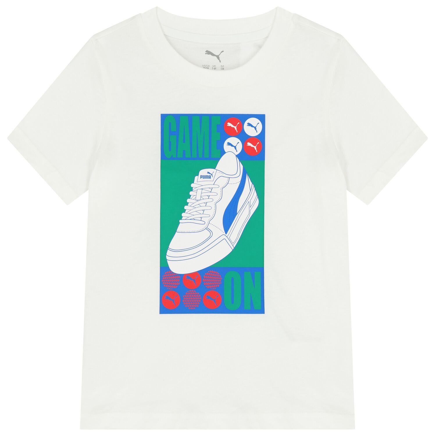 Boys White Logo T-Shirt, 1, hi-res