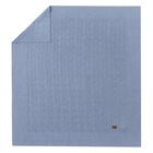 Baby Boys Blue Knitted Blanket, 1, hi-res