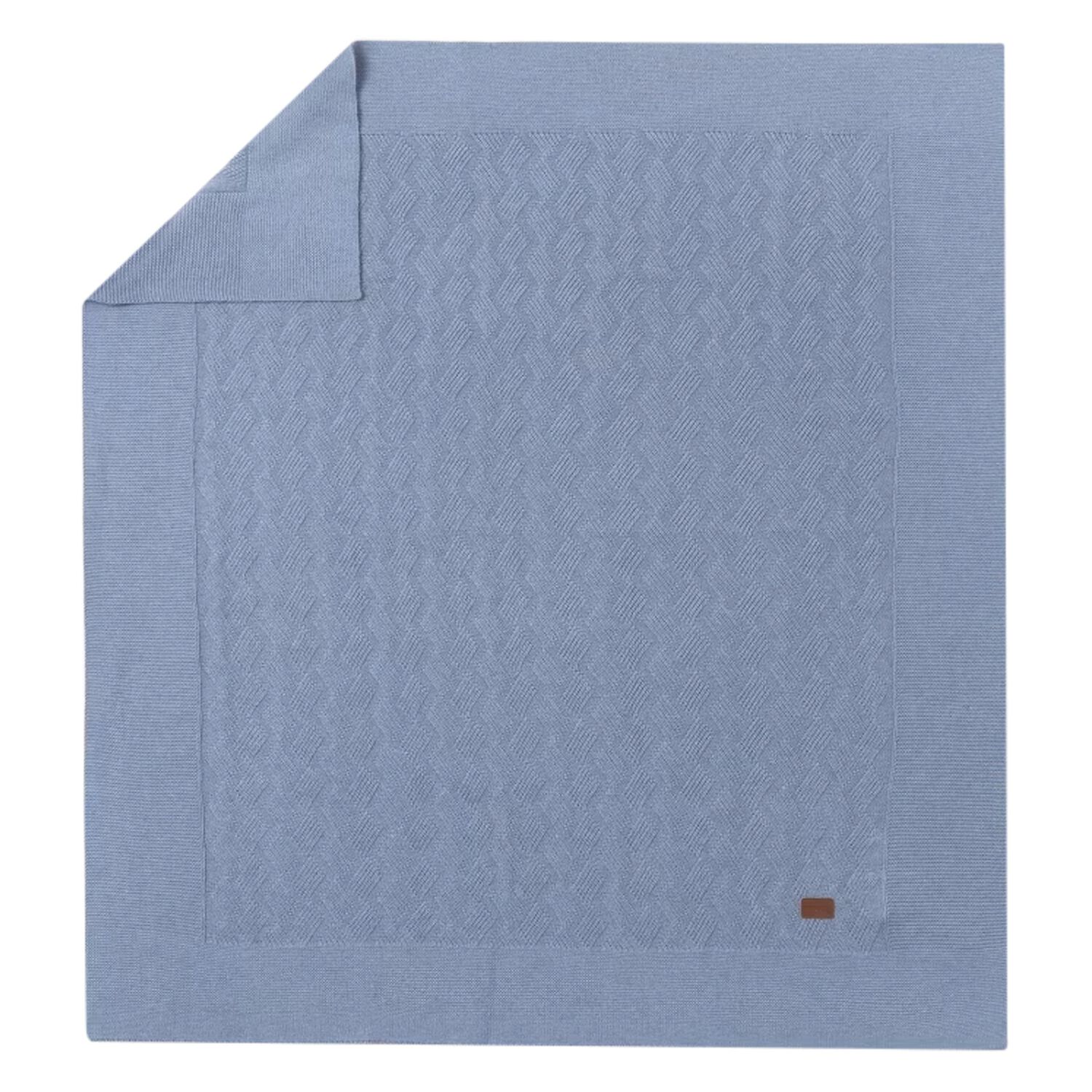 Baby Boys Blue Knitted Blanket, 1, hi-res