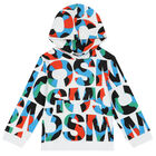 توب هودي بالشعار باللون الأبيض للأولاد, 1, hi-res