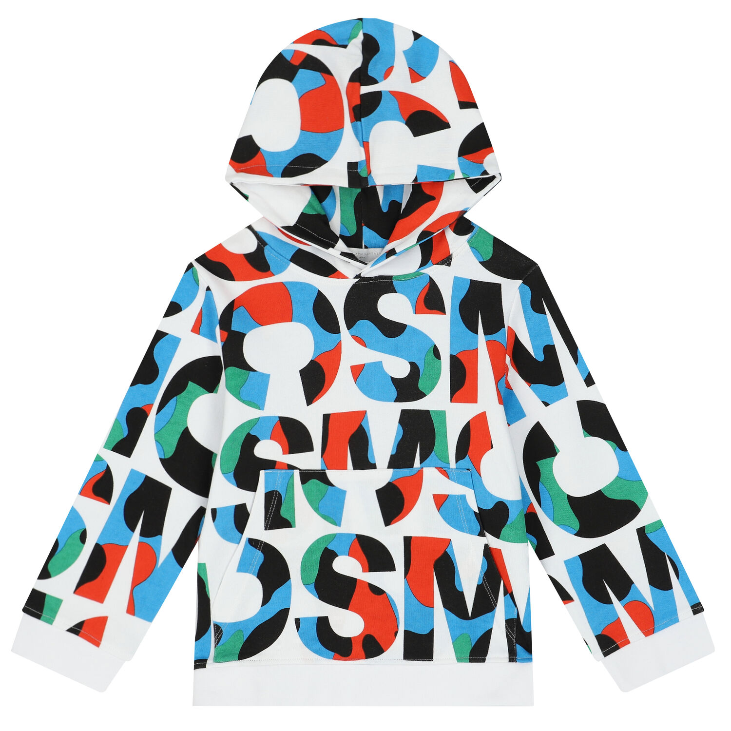 توب هودي بالشعار باللون الأبيض للأولاد, 1, hi-res