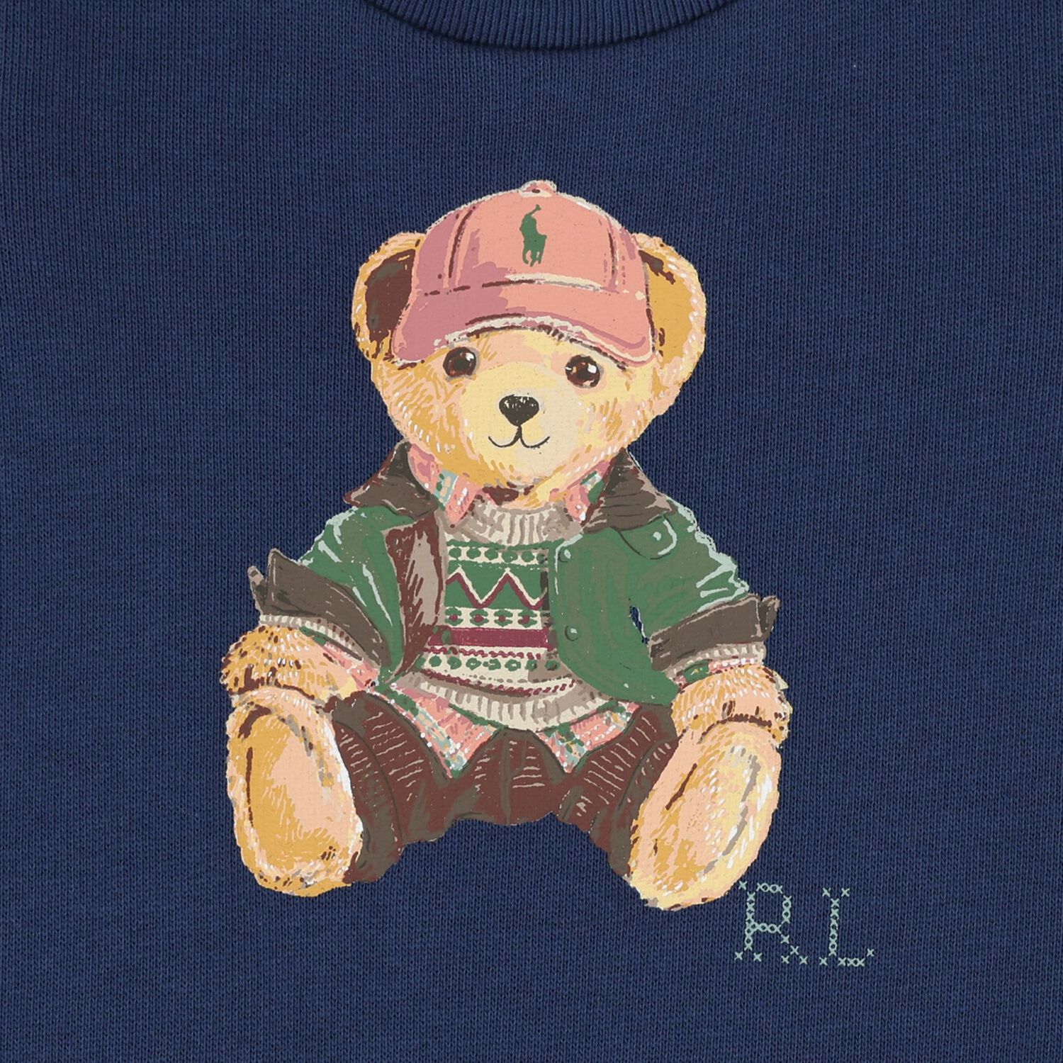 Baby Boys Navy Blue Polo Bear Romper, 1, hi-res