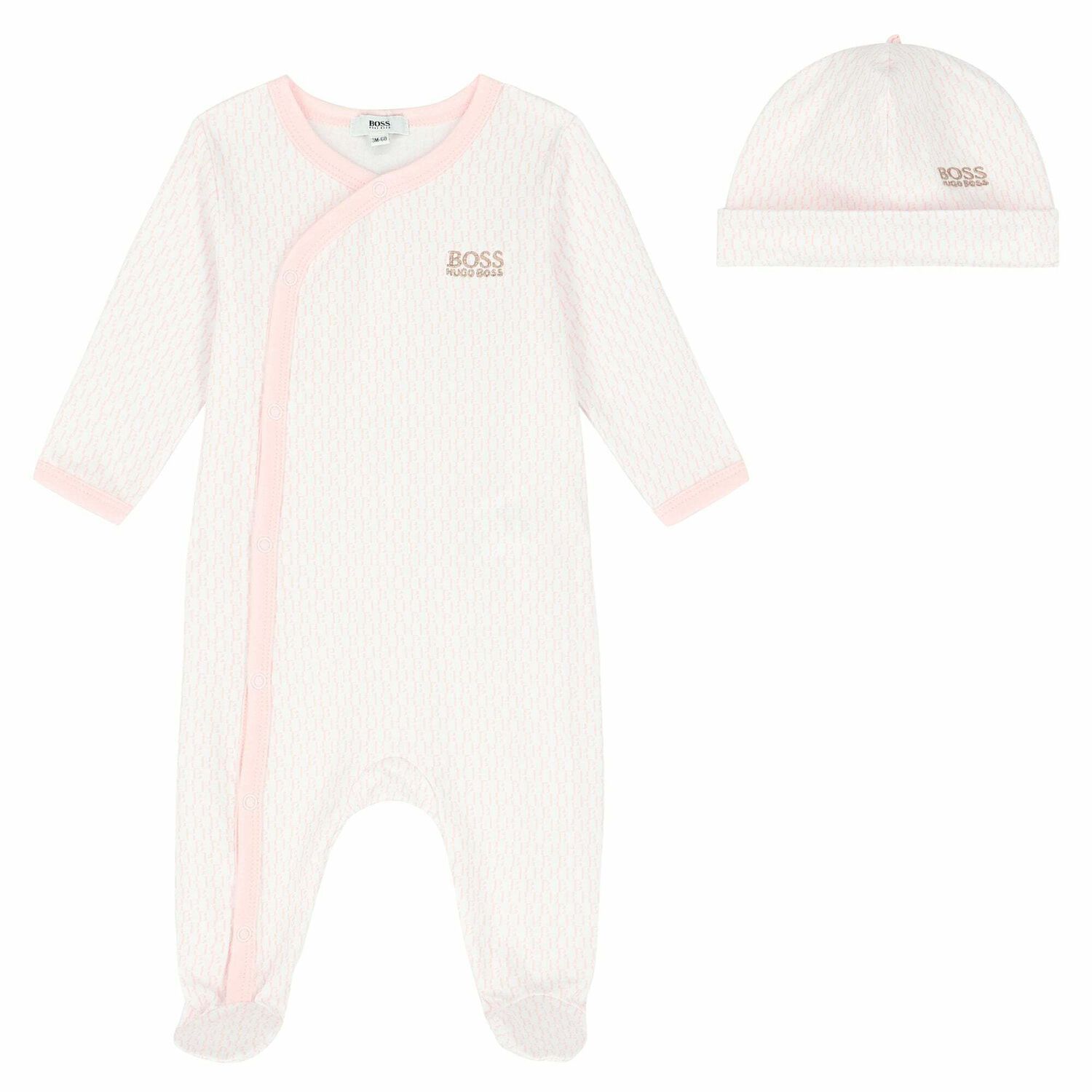 BOSS Baby Girls White Pink Babygrow Set Junior Couture USA