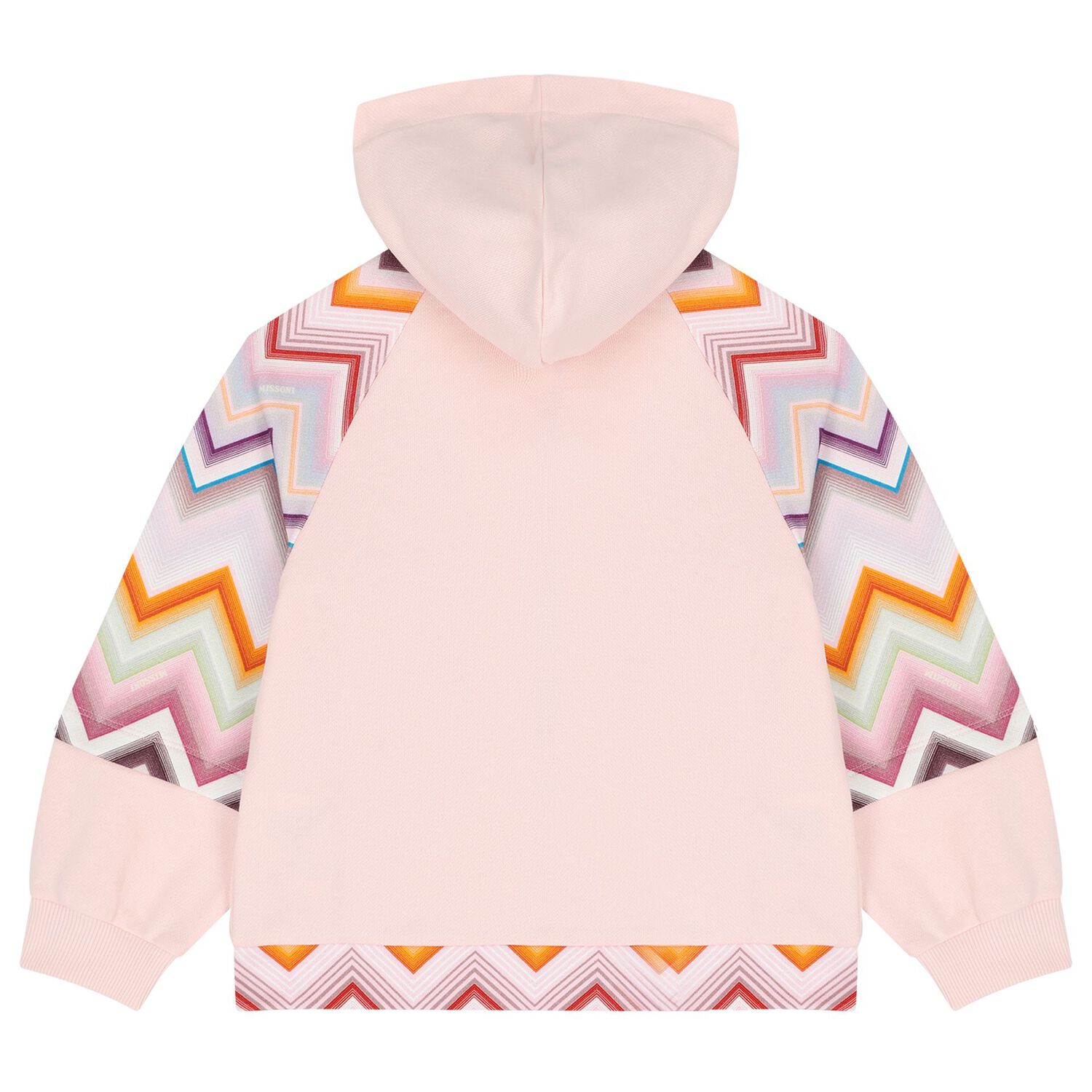 Girls Pink Zig Zag Hooded Zip Up Top, 1, hi-res