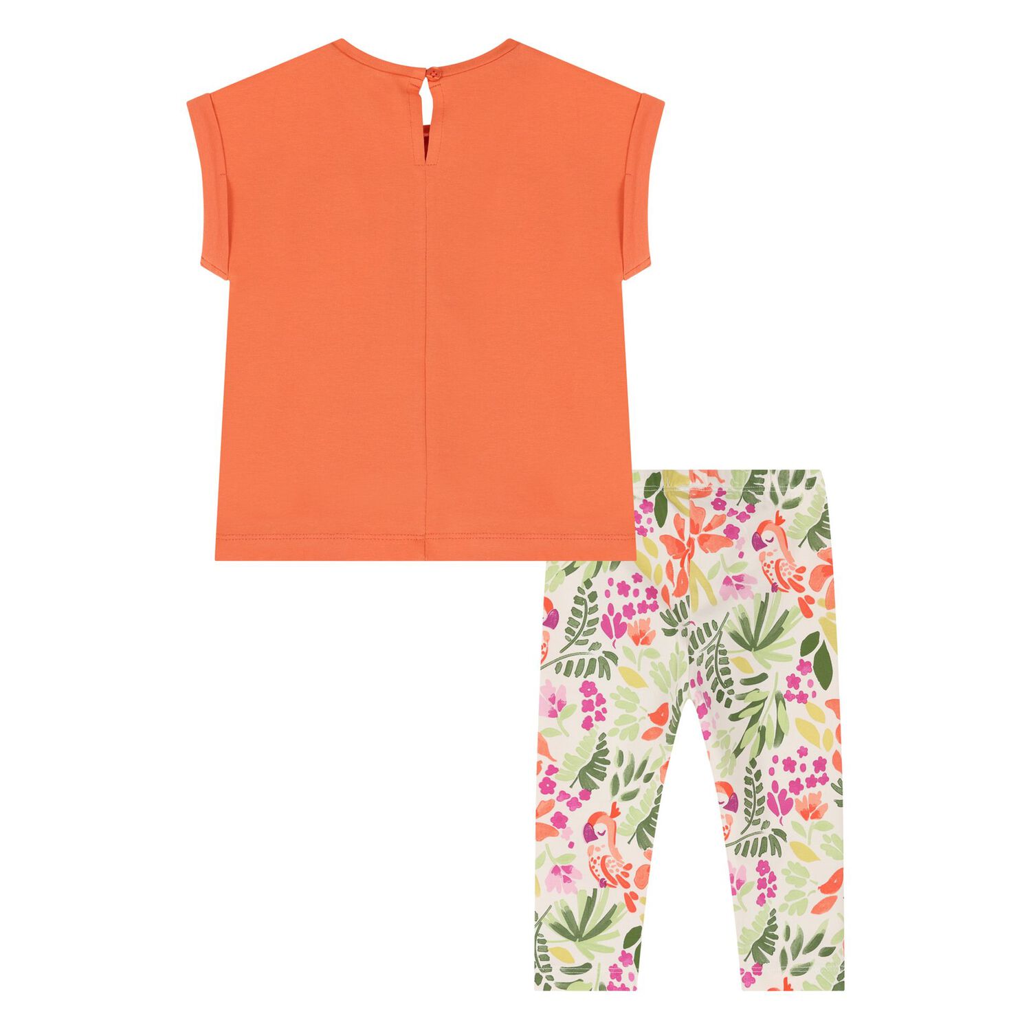 Younger Girls Orange & Ivory Leggings set, 1, hi-res