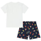 Boys White & Navy Popsicle Pyjamas, 1, hi-res