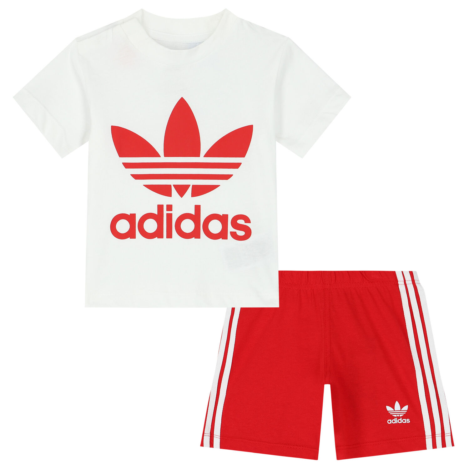 White & Red Logo Shorts Set, 2, hi-res