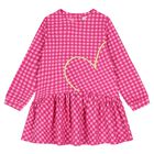 Girls Pink Gingham Dress Set, 1, hi-res