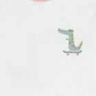 Boys White Crocodile T-Shirt, 1, hi-res
