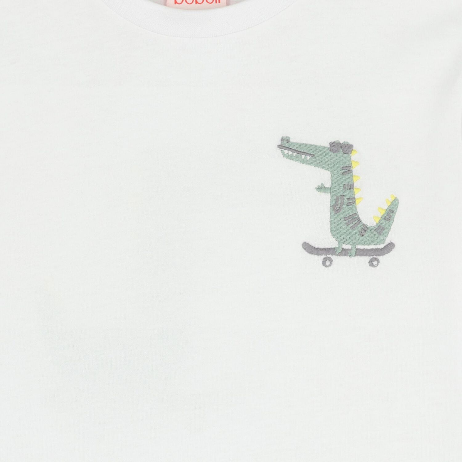 Boys White Crocodile T-Shirt, 1, hi-res