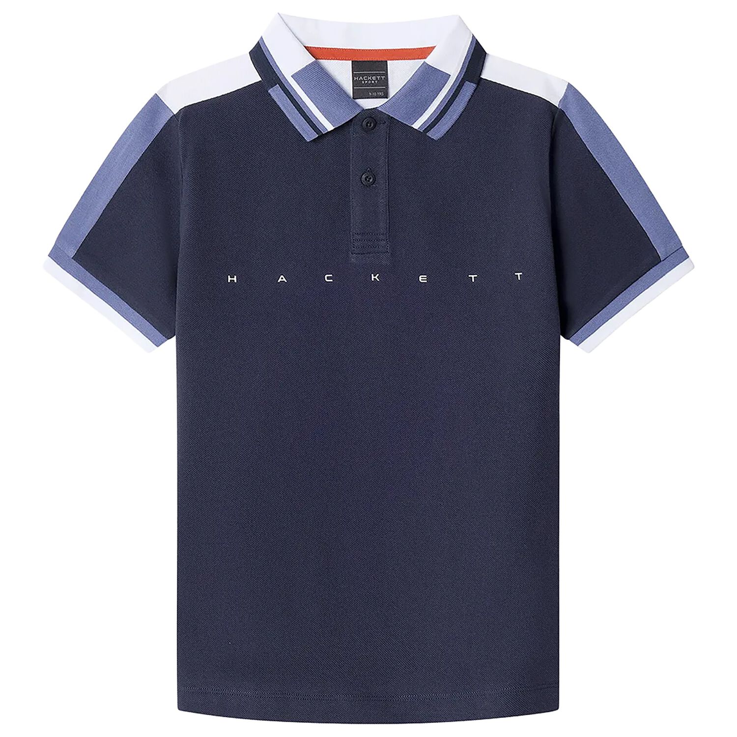 Boys Navy Blue & White Logo Polo Shirt, 1, hi-res