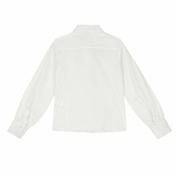 Girls White Cotton Blouse