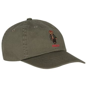 Boys Green Polo Bear Cap