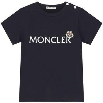 Younger Boys Navy Blue Logo T-Shirt