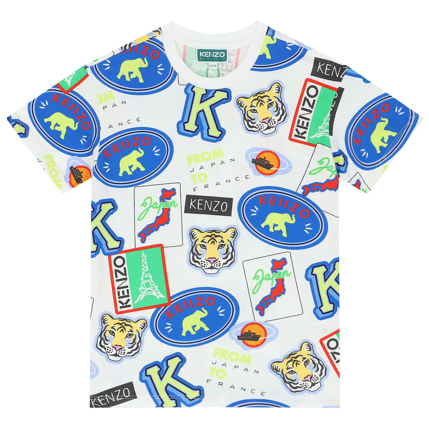 تيشيرت بالشعار باللون الابيض للاولاد, 1, hi-res