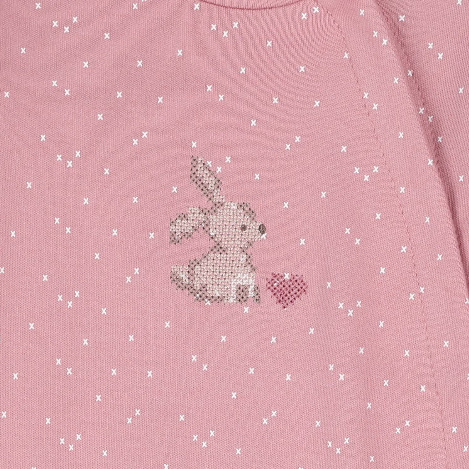 Baby Girls Ivory & Pink Bunny Babygrows ( 2-Pack ), 3, hi-res