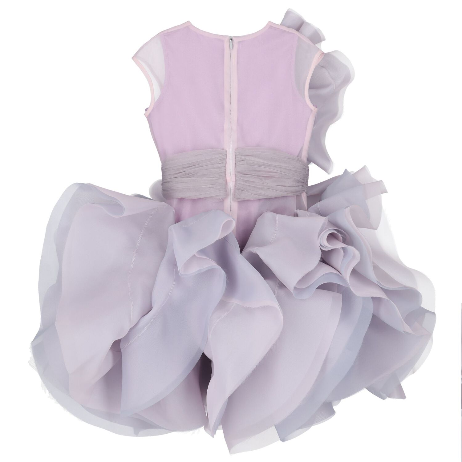 Girls Purple Flower Organza Dress, 1, hi-res image number null