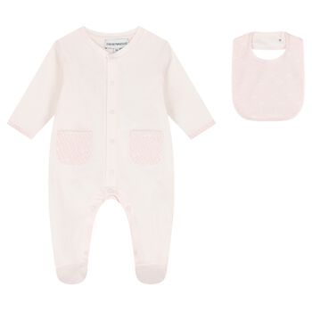 Baby Girls Pink Logo Babygrow Set