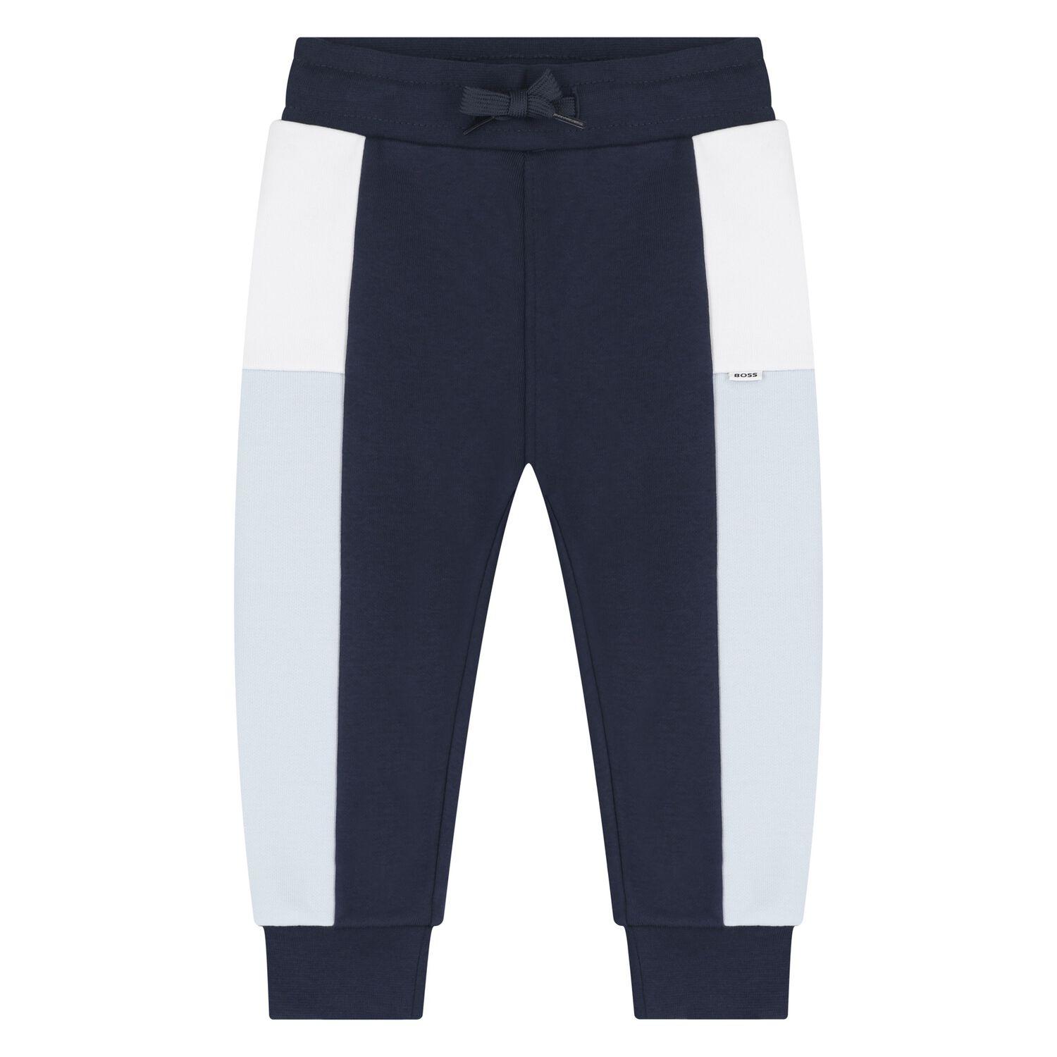 Younger Boys Navy Blue, Blue & White Joggers, 3, hi-res