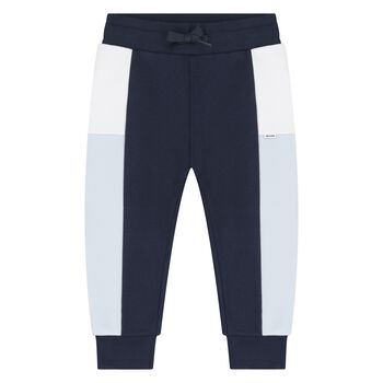 Younger Boys Navy Blue, Blue & White Joggers