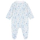 Boys White & Blue Toile Babygrow Set, 1, hi-res
