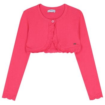 Girls Pink Bolero Knit Cardigan