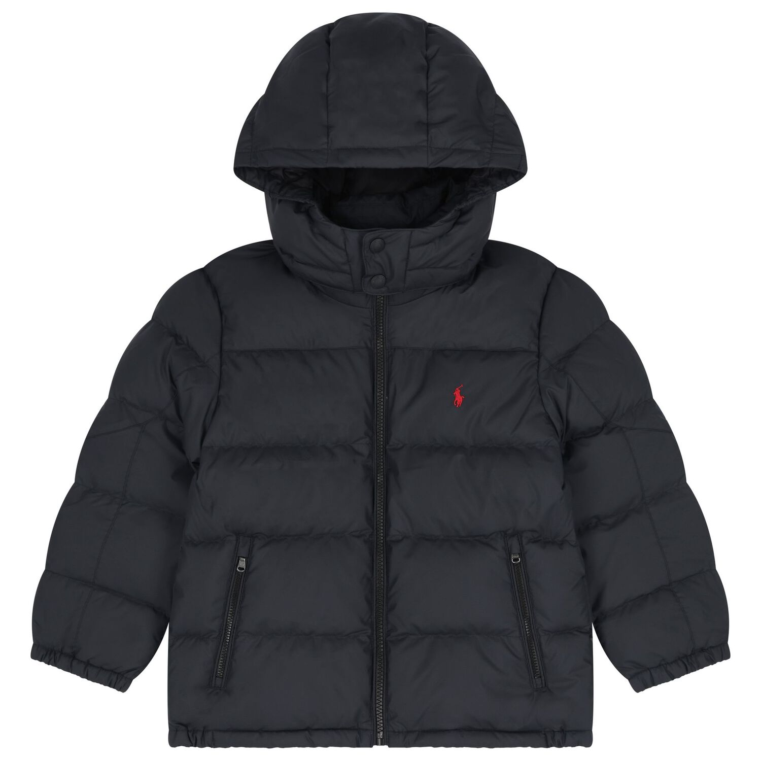Boys Black Logo Puffer Jacket, 1, hi-res image number null