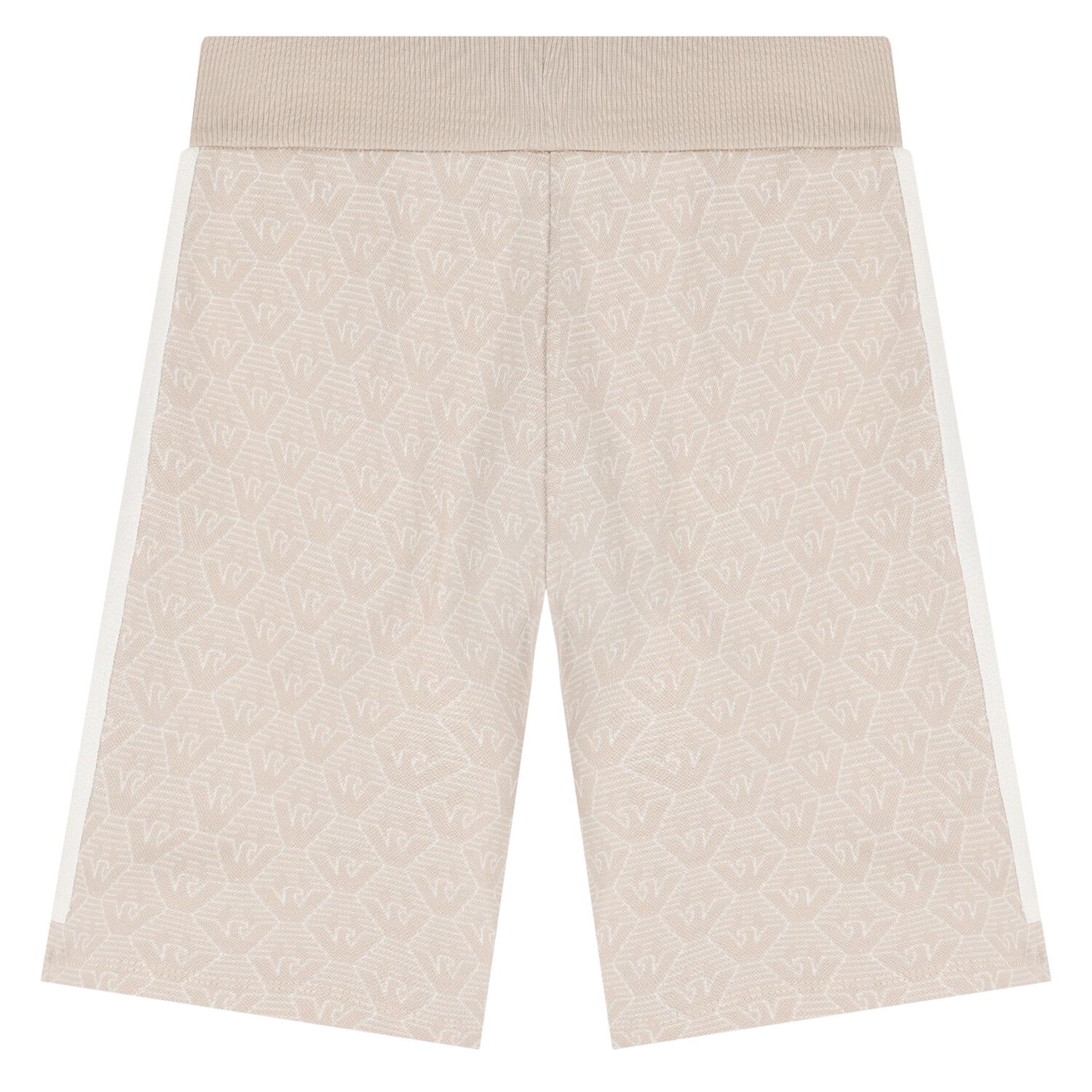 Boys Beige Logo Shorts, 1, hi-res