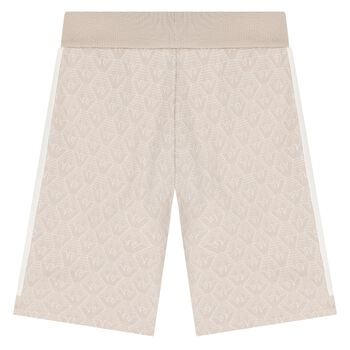 Boys Beige Logo Shorts