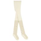 Girls Ivory & Gold Tights, 1, hi-res