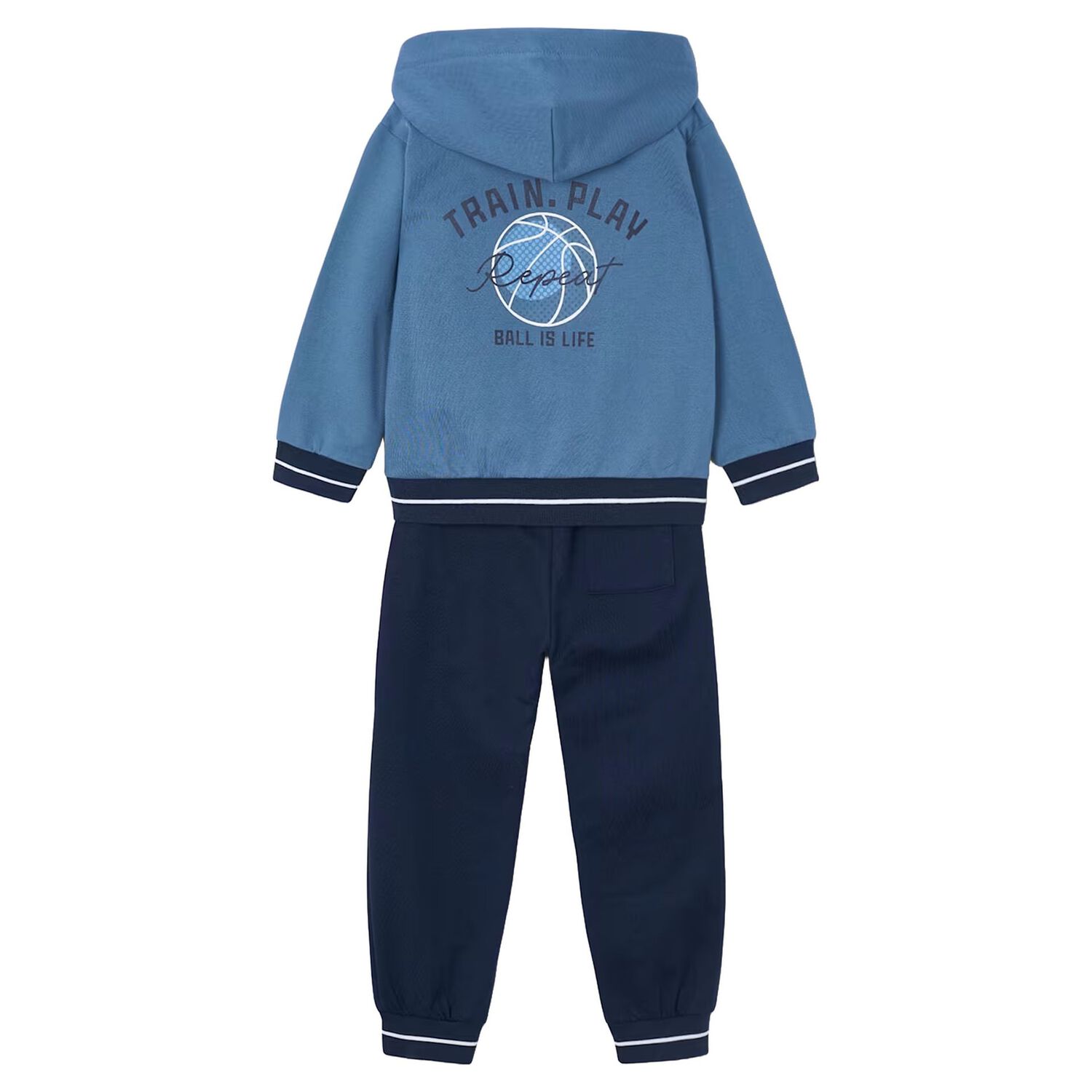 Boys Blue & Navy Blue Basketball Tracksuit, 1, hi-res
