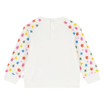 Younger Girls White Star Sweatshirt