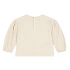 Younger Girls Beige Printed Long Sleeve Top, 1, hi-res