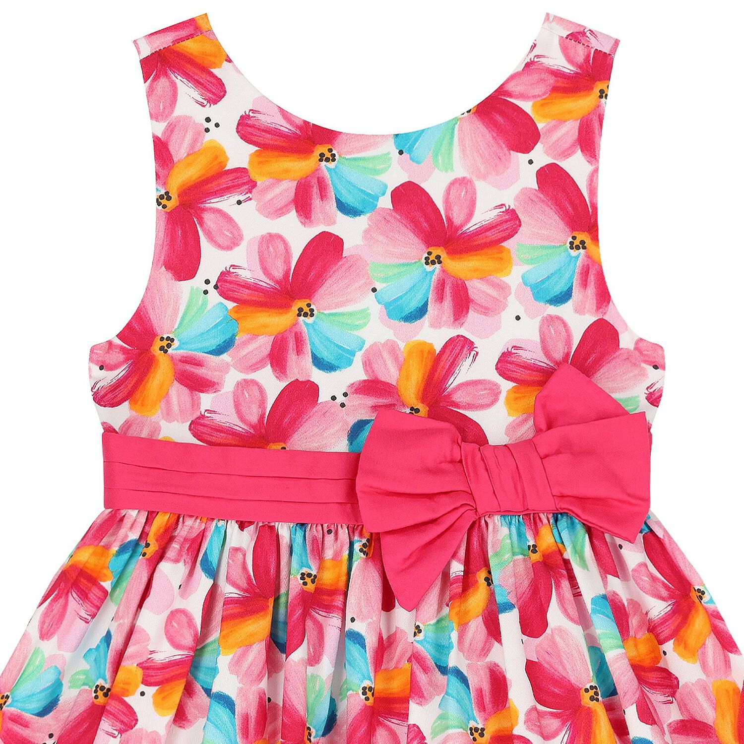 Girls Multi-Coloured Flower Dress, 2, hi-res image number null